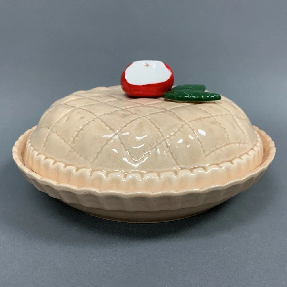 Certified International Corp Apple Pie Keeper Storage‎ Plate Dish 11 1/4 across